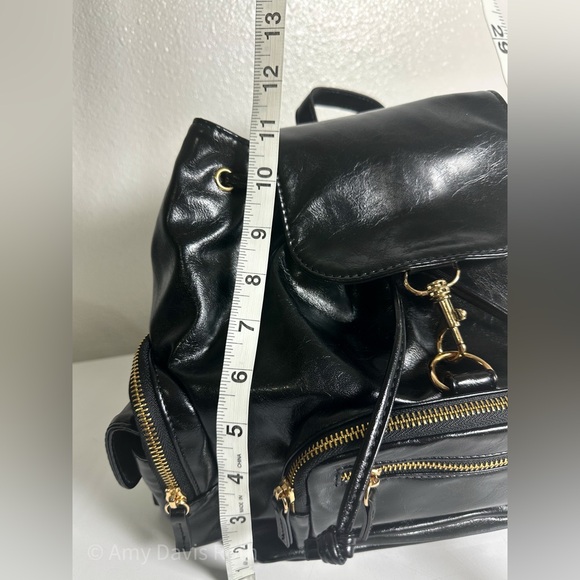 anthropologie leather backpack Anthropologie Faux Leather Backpack in Black NWT